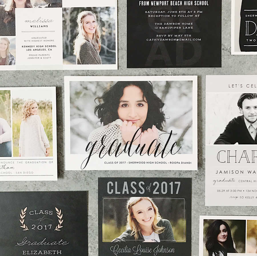 selection of high school graduation invitations by basic invite