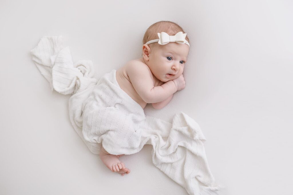 Newborn baby awake during a photography session