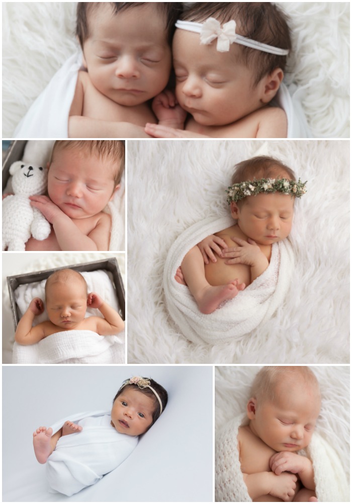 collage of newborn baby portraits