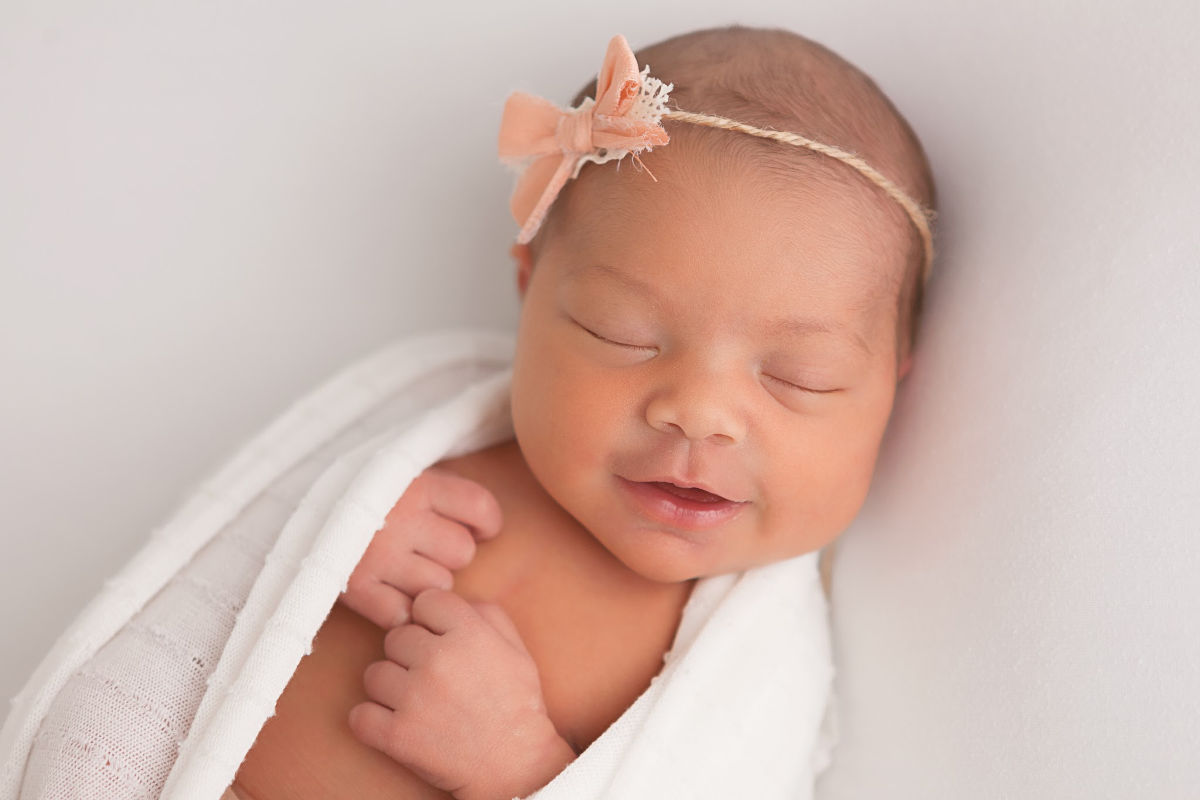 10 Favorite 2019 Photos Of Phoenix Newborn Photographer smiling baby girl 