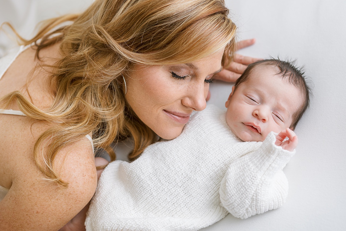 Scottsdale photographer capturing a relaxed, intimate moment between mom and baby